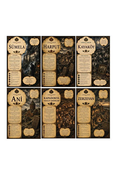TELLGRAF Legendary Places Themed Card Set (10X15 cm 6 Pieces)