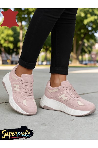 ANGEL BLUE Μοντέρνα Γυναικεία Sneakers από Γνήσιο Δέρμα με Χοντρή Σόλα