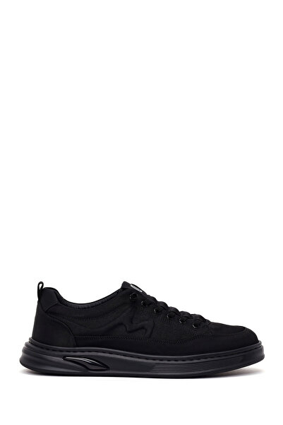 Derimod Zero Men's Black Lace-Up Thick-Soled Fabric Sneaker Wm680071Kk