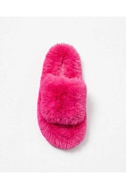 KAW-2501-252 Pembe Kadın Peluş Ev Terliği