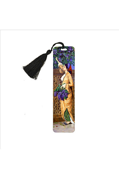 Sadrazam Osman Hamdi Bey – the Girl Collecting Lilacs Painting Printed Bookma...