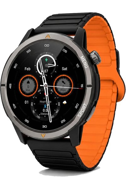 agm ساعة ذكية متينة Legion 2026، شاشة AMOLED مقاس 1.43 بوصة، تتضمن حزام مغناطيسي