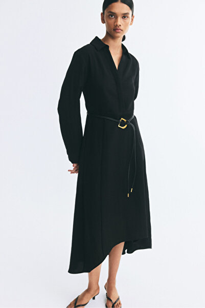 H&M Kuşak Detaylı Kloş Elbise