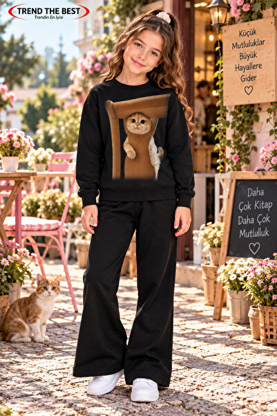 TREND THE BEST Trendin En İyisi Winter, Spring, and Autumn Girls' Black Spani...