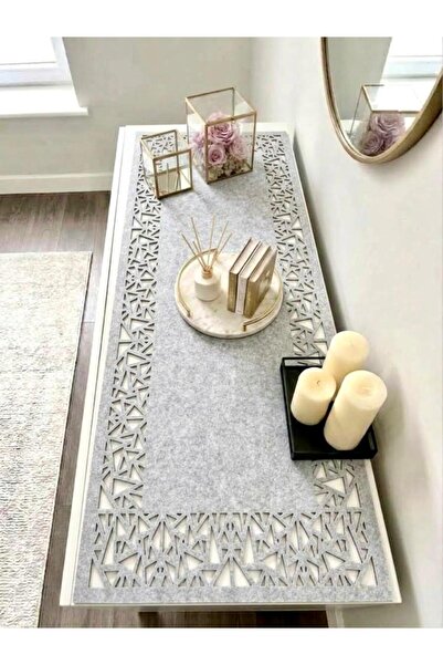 Ergüven Home Σκούρο Μπεζ (Χρώμα Πέτρας) Υφασμάτινο Ράνερ Σουέντ 40x120 εκ. Μέ...