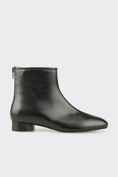Elle Shoes Siyah Deri Kadın Klasik Bot