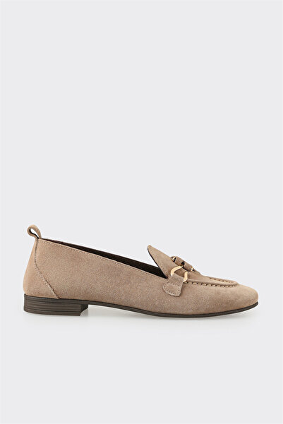 Elle Shoes Vizon Deri Kadın Loafer