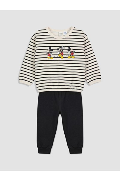 LC Waikiki Striped Mickey Mouse Printed Baby Boy Suit for Style Seekers from Uzg Store