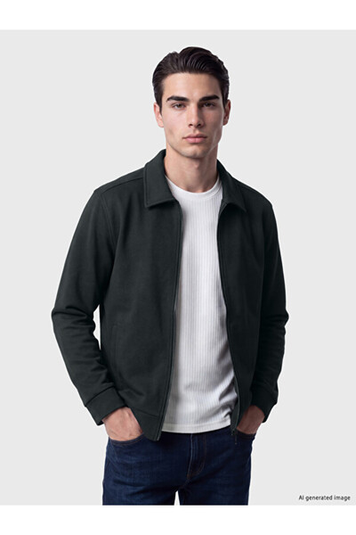 LC Waikiki Rmz Gi̇yi̇m Farkiyla Devrik Roba Yaka Men's Zippered Sweatshirt