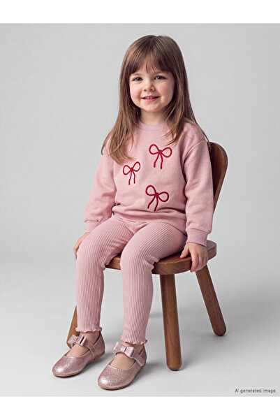 LC Waikiki I Bow-Tied Baby Girl Sweatshirt and Leggings from Freezen Store
