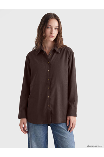 LC Waikiki Esvab • Modern & Distinctive Suede-Look Women's Shirt Tunic