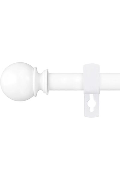GENERAL Curtain Rod Set for Windows 28 to 60 Inch - 5/8” White Heavy Duty - D...