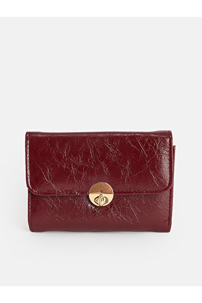 LC Waikiki Lcw Accessories Claret Red Women's Wallet with Nevavm Difference