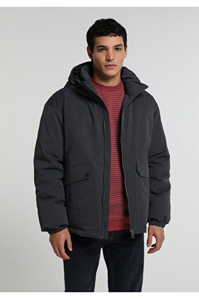 Colin's Relaxed Fit Hooded Zippered Lined Men's Blue Coat
