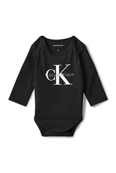 Calvin Klein Siyah Erkek Bebek Baskılı Zıbın LVCKFJN01N-CK Bebek Body