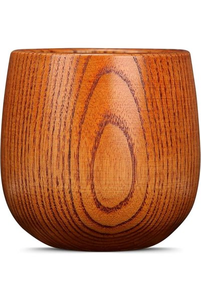 Generic Set of 1 Natural Wooden Bourbon Tumbler 3.5 Inch Large Whiskey Drinki...