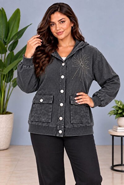 CEDY DENIM Cedy -Special Design Women's Stone and Embroidery Detailed Buttone...