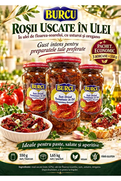 BURCU Sun-dried tomatoes in sunflower oil, with garlic and oregano – Value pa...
