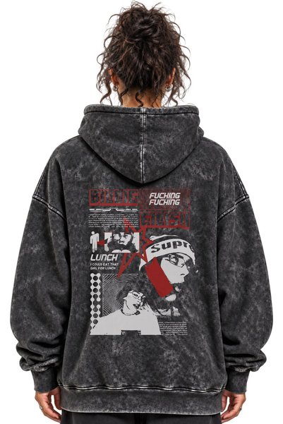 SEVBANO Hanorac unisex cu glugă, lavabil, cu imprimeu Billie Eilish Singer