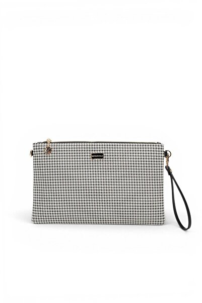 Silver Polo Black - Black Houndstooth Plaid Women's Portfolio and Clutch Hand...