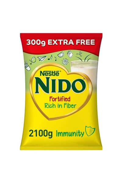 Nestle Nido Fortified Milk Powder Rich In Fiber Pouch 1800 g + 300 g