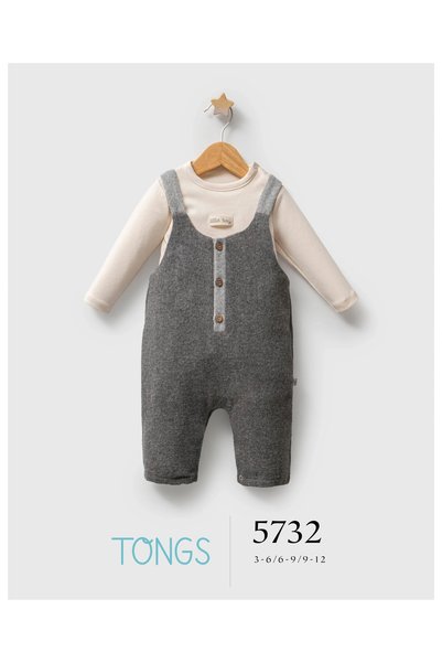 Tongs Baby Baby Boy Customary Salopet Blouse Set