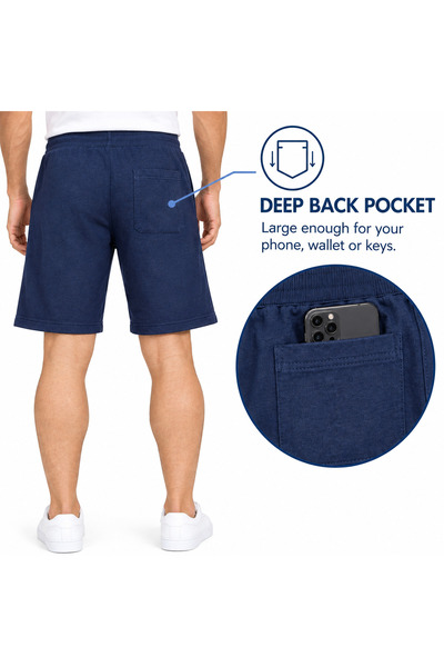 Generic Brand Shorts for Man with Elastic Waistband and Pockets, 3 Colors