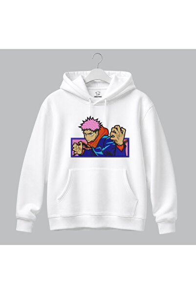 KEYFHOME Yuji Itadori Jujutsu Kaisen Anime Κεντημένο Φούτερ με Κουκούλα Unise...