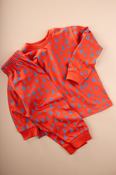 Cigit Patterned Pajama Set 2-8 Years Old Vibrant Tile Pattern