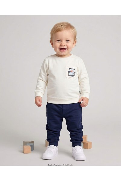 Ege Bebek Baby Boy 1-2-3-4 Years Seasonal Thin Cotton Compact Top and Bottom ...