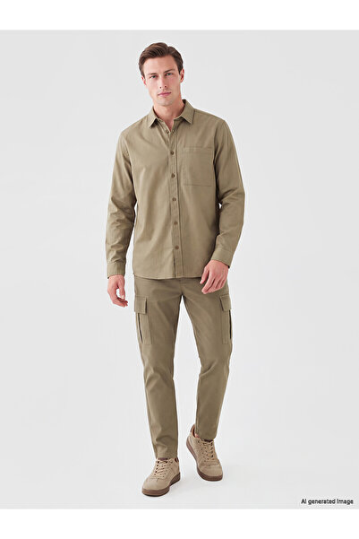 LC Waikiki Nevavm Khaki Gabardine Straight Comfortable & Relax Wide Leg Men's...