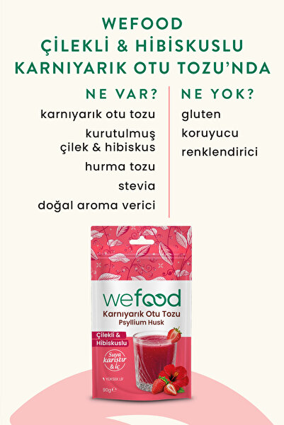 Wefood Hibiskus & Çilekli Karnıyarık Otu Tozu 90 g