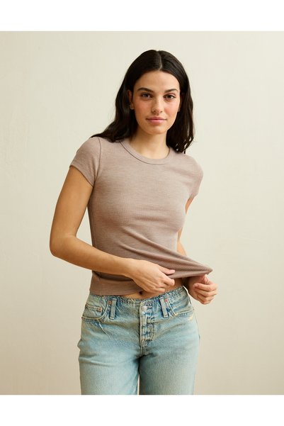 AMERICAN EAGLE AE Hey Baby Waffle Tee