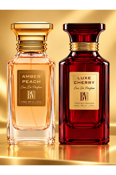 BN PARFUMS Set of 2 Perfumes Eau de Parfum Amber Peach & Luxe Cherry, 200 ml,...