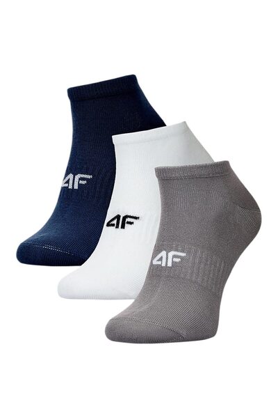 4F Unisex Κάλτσες Αστραγάλου από Βαμβακερό Μείγμα, Πακέτο 3 Ζευγαριών, 70% Βα...