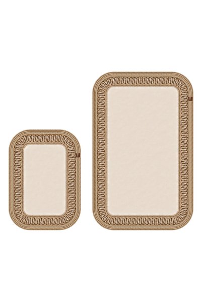 Merplush Peluş Banyo Paspası Takımı 2'li 70x110 + 50x70 cm Örgü Halat Kenarlı...