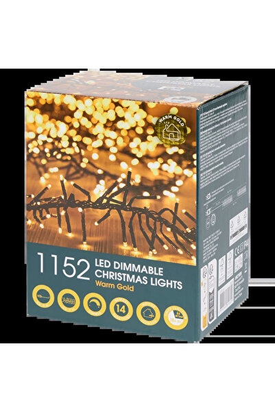 s-Eye Коледна светеща верига 1152 LED, 12 м, Топло бяла, Димируема, Таймер