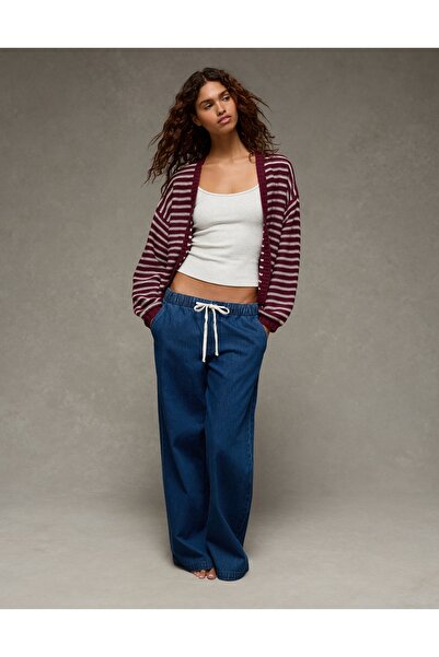 AMERICAN EAGLE AE Balloon-Sleeve Open-Front Cardigan