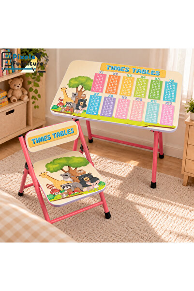 PixelsFurniture Pixel Furniture Kids Study Desk and Chair Set Multi-Functiona...