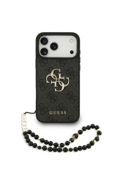 Guess Husă 4G Strap Classic Logo pentru iPhone 18 Pro Max/17 Pro Max, Negru