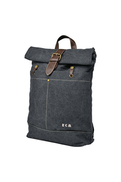 RCM Σακίδιο Πλάτης Rolltop Μαύρο από Καμβά της Συλλογής Canvas