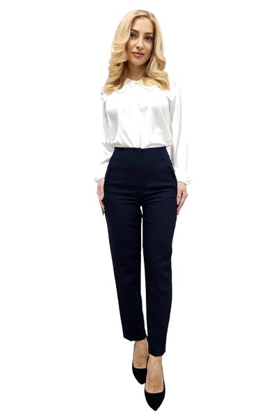FY FashionForYou Pantaloni eleganți, ChicMe, croială conică și buzunare decor...
