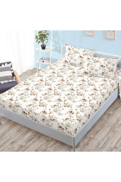 Pucioasa Home Husa de pat cu elastic si 2 fete de perna, tesatura tip finet, ...