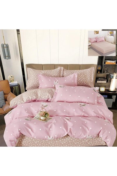 Pucioasa Home Lenjerie de pat cu elastic, tesatura tip finet, pat 2 persoane,...