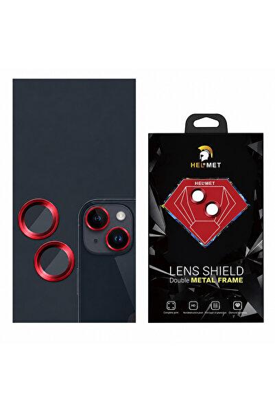 Helmet حماية عدسات الكاميرا Lens Shield 3D من لأجهزة آيفون 13 و 13 ميني - Red