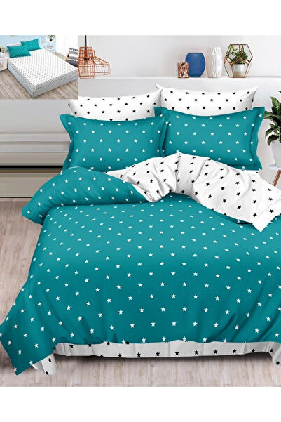 Pucioasa Home Lenjerie de pat cu elastic, tesatura tip finet, pat 2 persoane,...