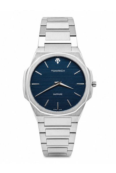 TOMRICH VELORIS TRS9080 Men's Analog Quartz Watch, Blue Textured Dial, Sapphi...