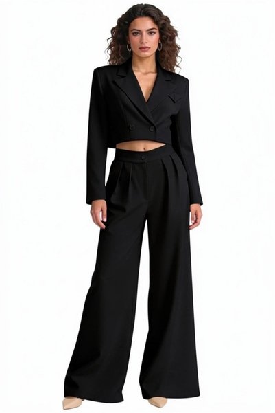 FY FashionForYou Costum de birou Marcella, cu sacou structurat și pantaloni e...