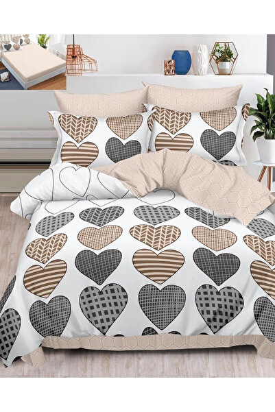 Pucioasa Home Lenjerie de pat cu elastic, tesatura tip finet, pat 2 persoane,...