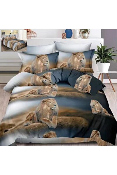 Pucioasa Home Set Lenjerie de pat, imprimeu 3D cu animale, pentru pat 2 perso...